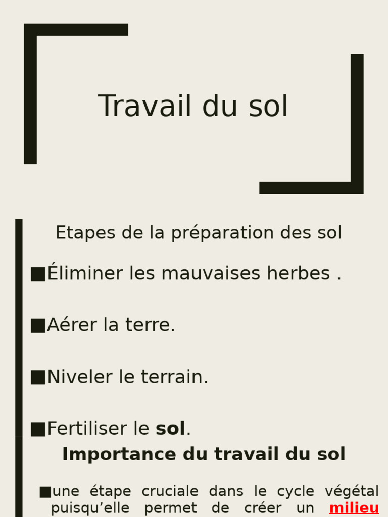 Étapes de la préparation du sol | PDF | Charrue | Sol (pédologie)