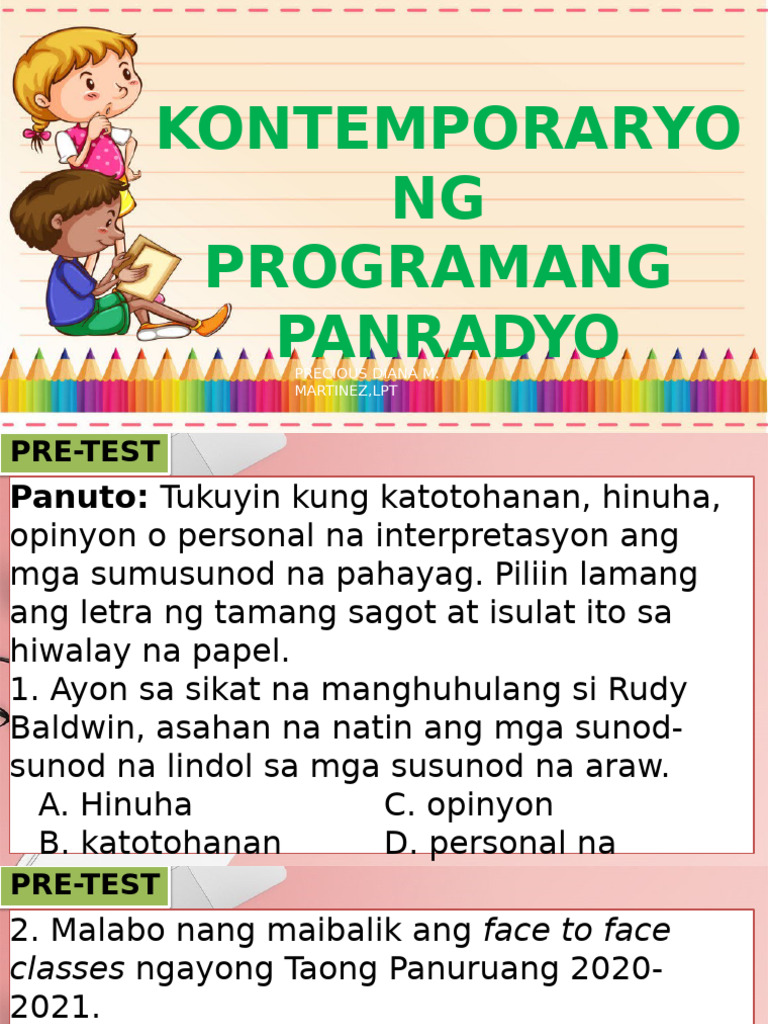 Kontemporaryong Panradyo | PDF