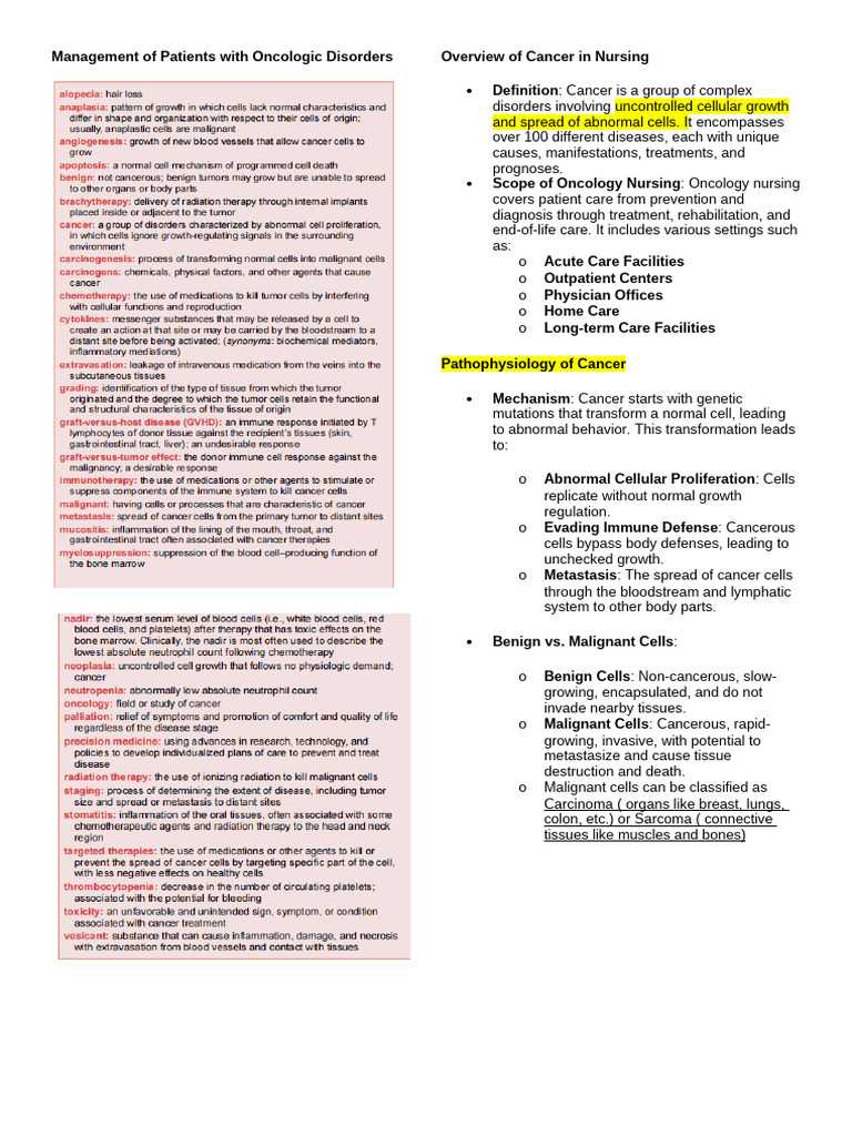 Oncology Nursing | PDF | Radiation Therapy | Cancer