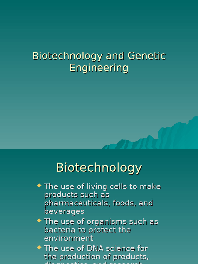 Biotechnology and Genetic Engineering | PDF | Operon | Vector ...