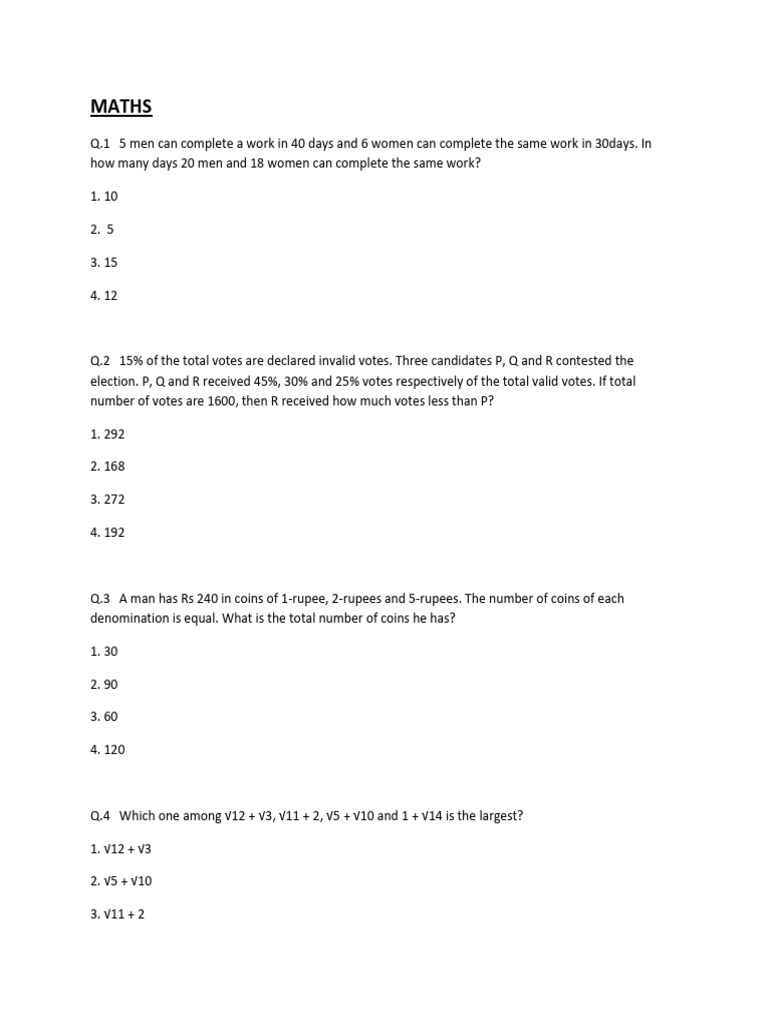 MATHS PRT | PDF