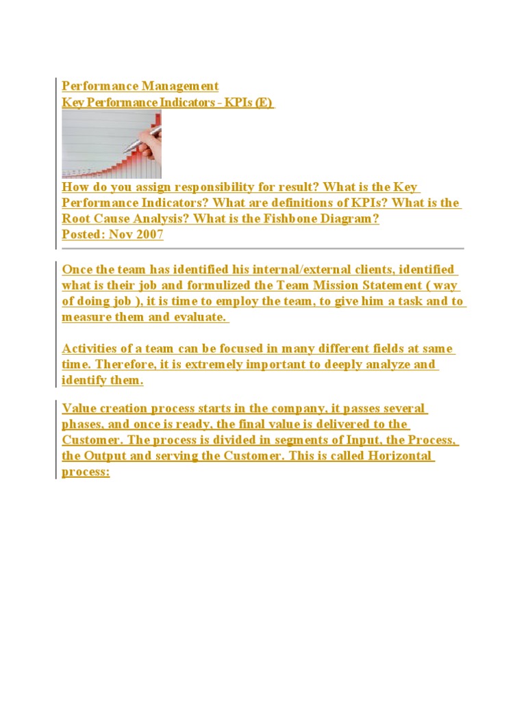Key Performance Indicators - KPIs | PDF | Performance Indicator ...