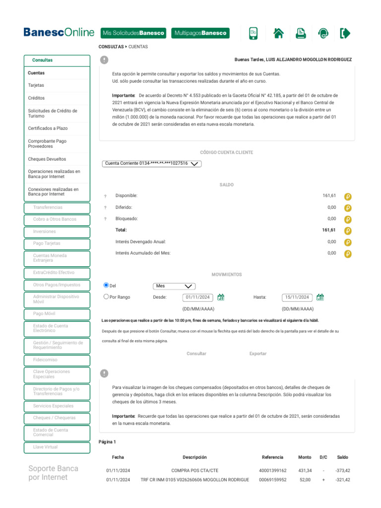 Consulta de Saldo en Banesco Móvil | PDF | Bancos | Finanzas personales
