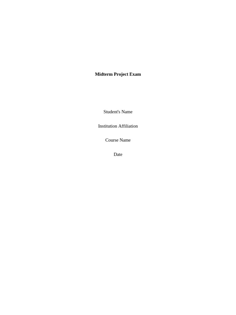 Midterm Project Exam | PDF | Learning | Time Management