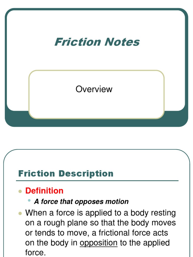 Understanding Friction Forces | PDF