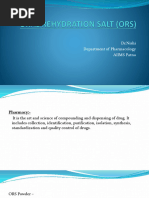 ORS Composition and Ingredients Overview | PDF | Electrolyte | Dehydration