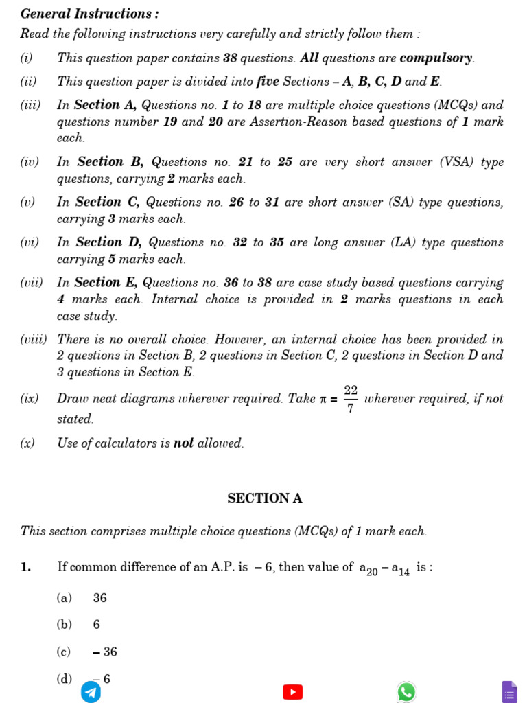 Math Exam Question Paper 2023 | PDF | Equations | Polynomial