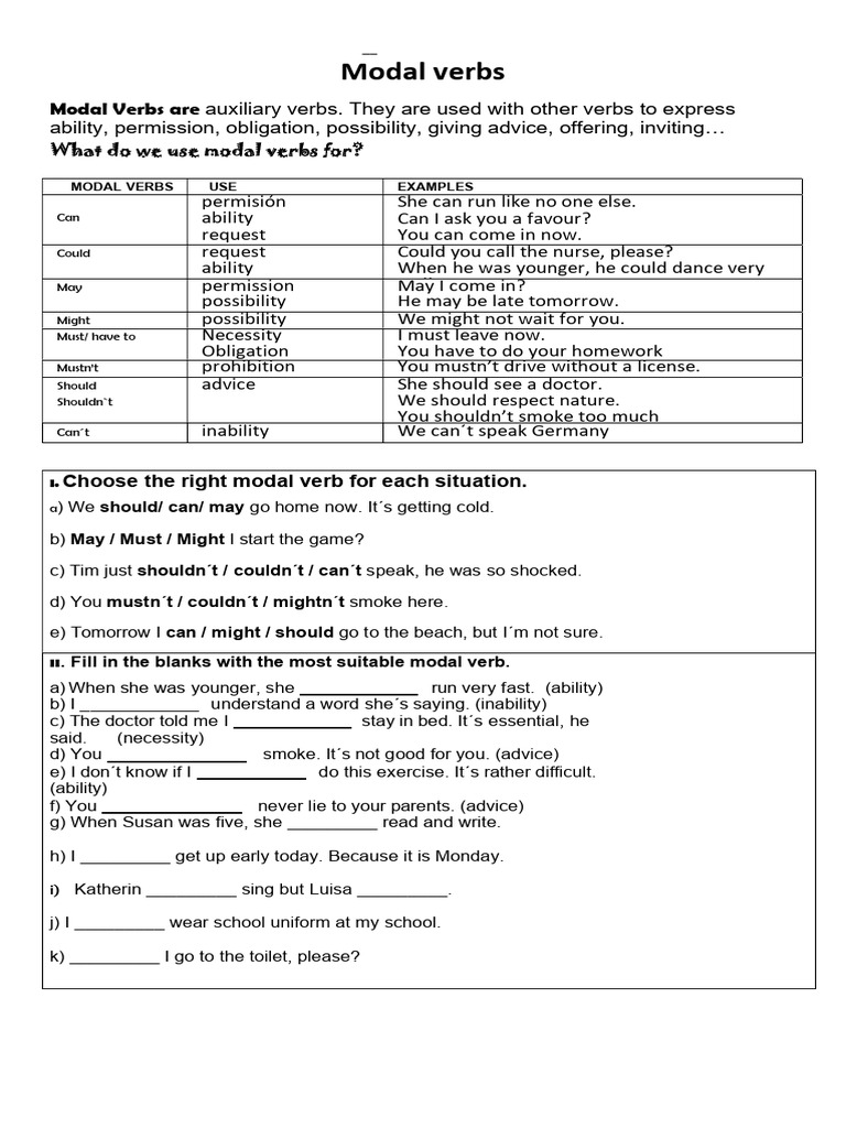 Modal Verbs Pdf Verb Semantics