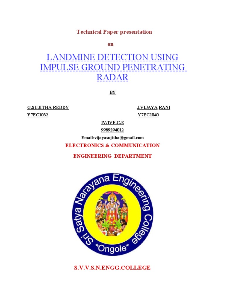Landmine Detection with GPR Technology | PDF | Analog To Digital ...