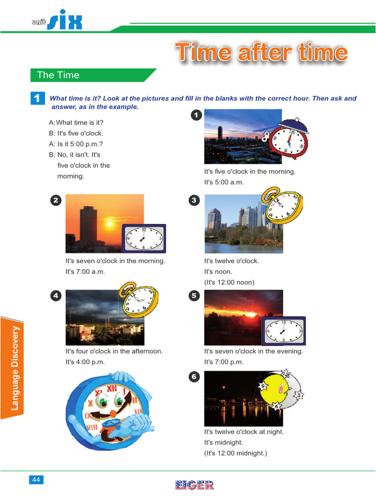 Telling the time pdf