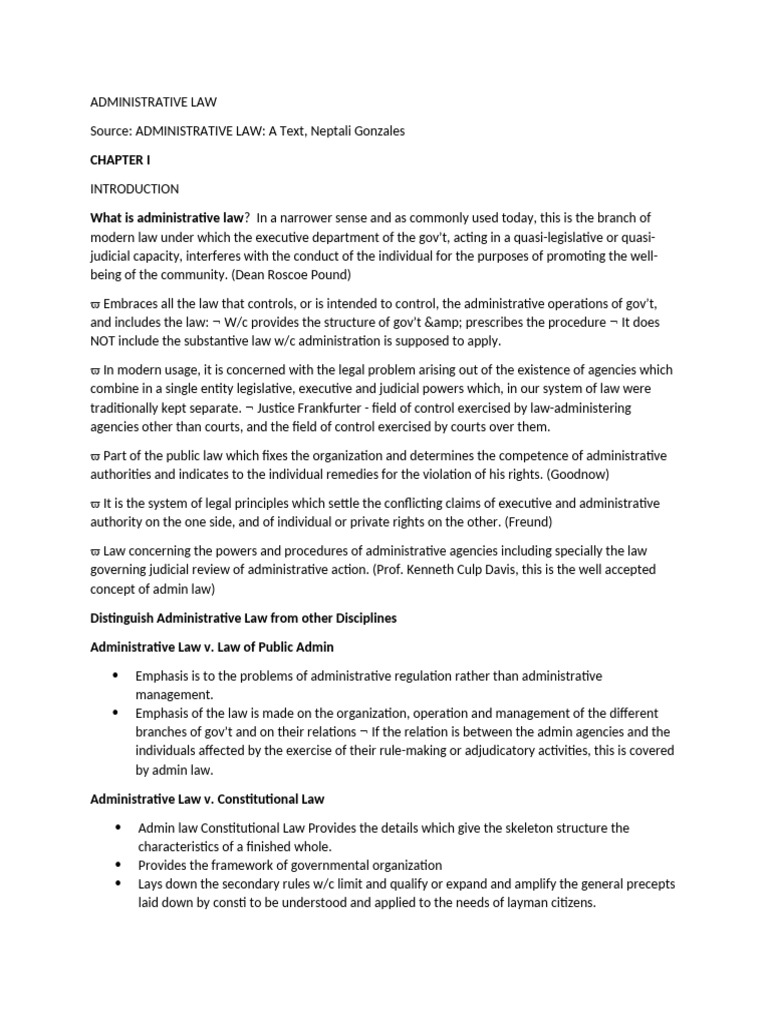 ADMINISTRATIVE-LAW | PDF | Administrative Law | Separation Of Powers