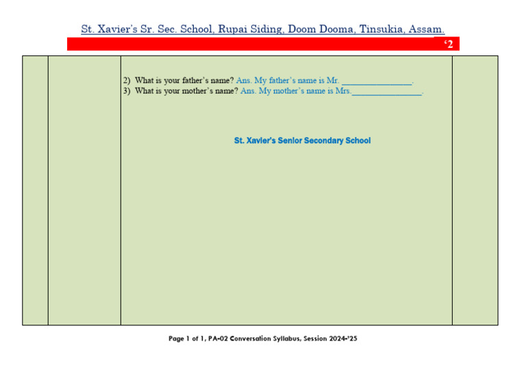 Ukg Conversation Topics For Assessment Pdf