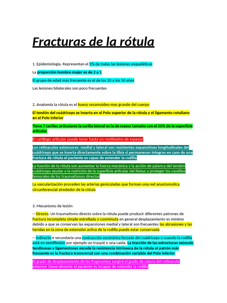 Fracturas de Rótula: Epidemiología y Tratamiento | PDF | Rodilla ...
