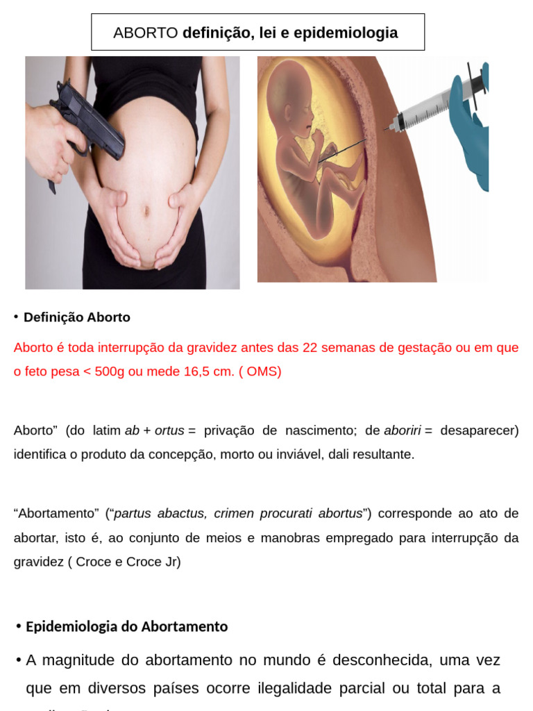 Aborto: Definição, Lei e Epidemiologia | PDF | Aborto | Gravidez