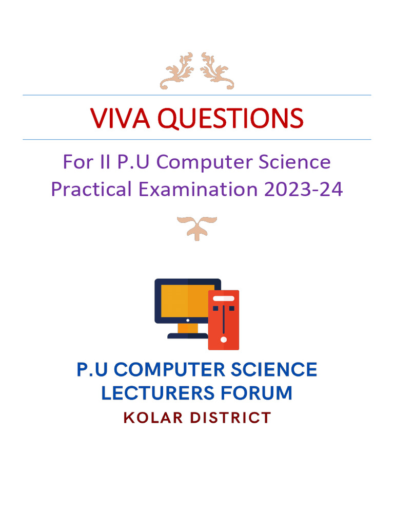 II Pu Cs Viva Questions | PDF | Programming | Constructor (Object ...