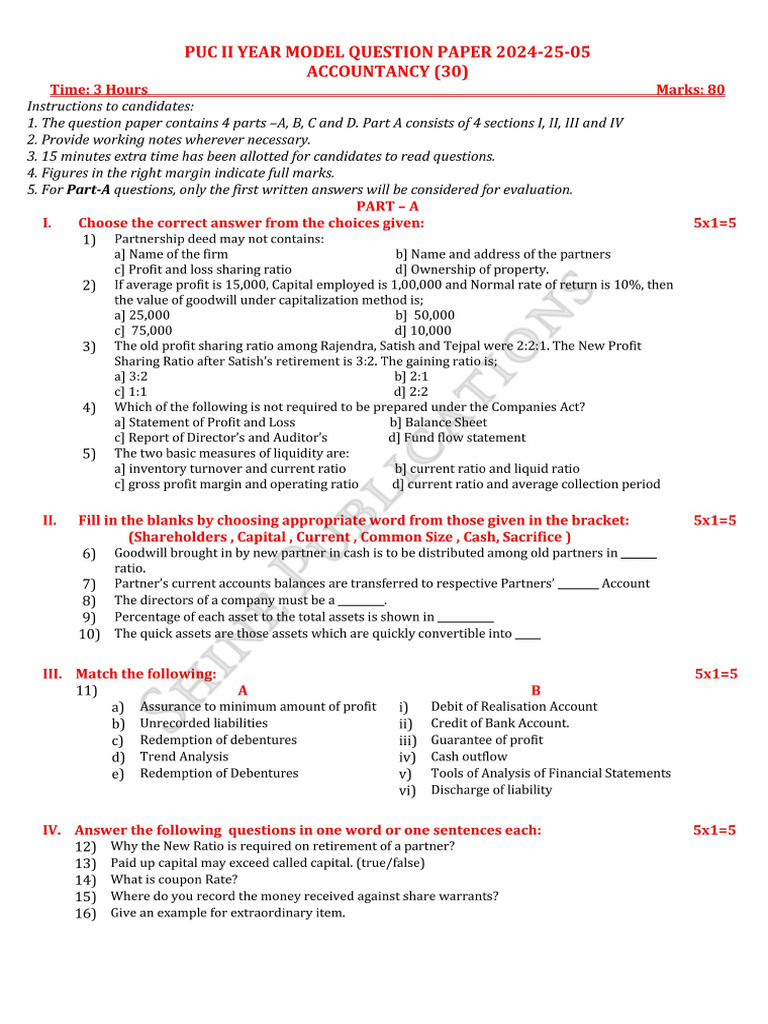 Model Question Paper 05 Pdf