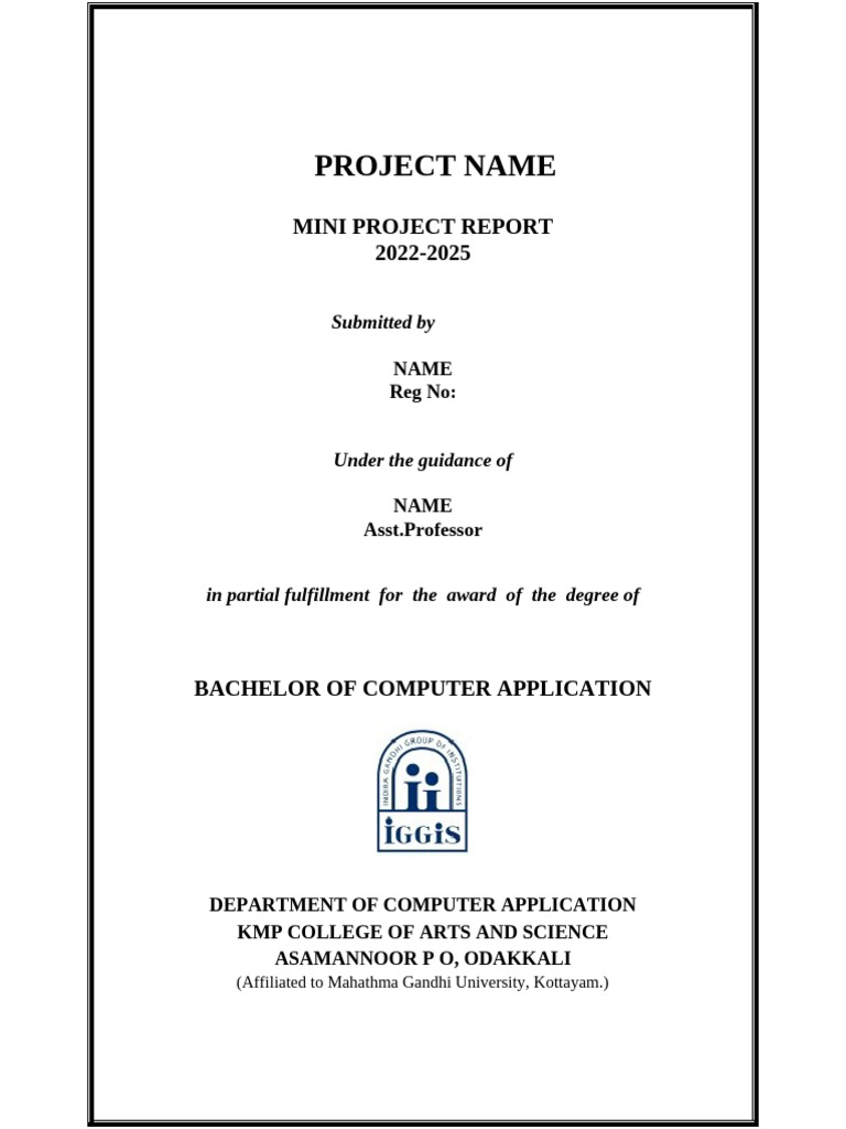 Mini Project Report: BCA 2022-2025 | PDF | Academia | Higher Education