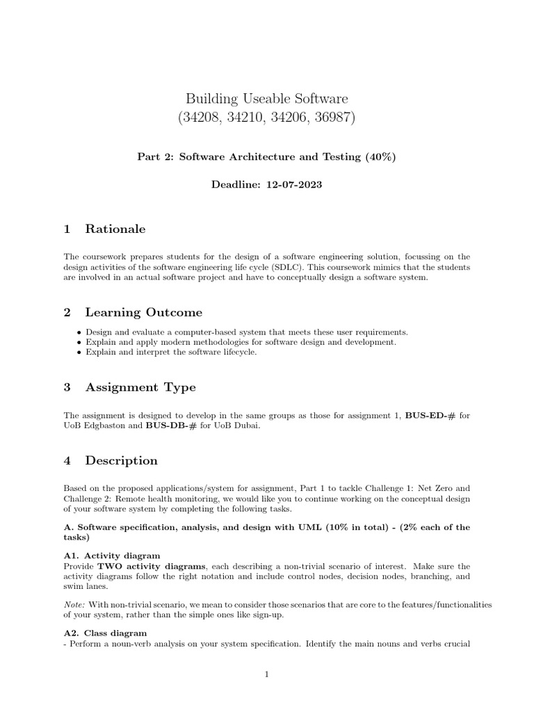 Software Architecture and Testing Guide | PDF | Use Case | Trade Off