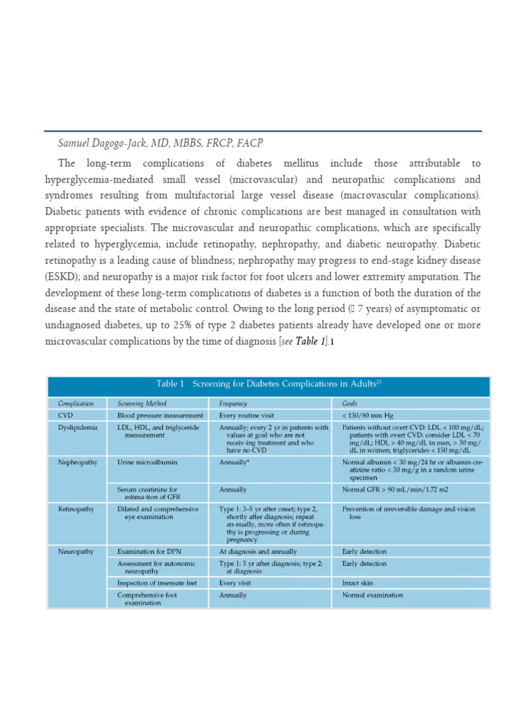 Week 2 Complications of Diabetes Mellitus | PDF | Diabetes | Peripheral ...