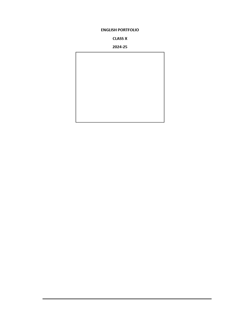 Cbse x english portfolio pdf