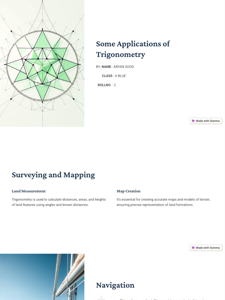 Applications of Trigonometry Explained | PDF | Trigonometry | Trajectory