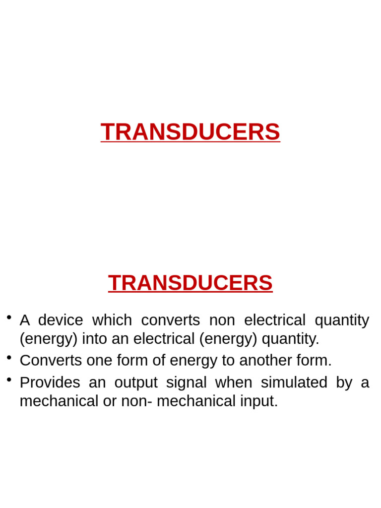 (Transducers-1) | PDF | Electrical Resistance And Conductance | Capacitor