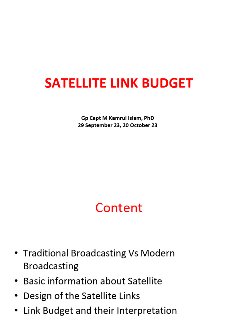 Satellite Link Budget Explained | PDF | Communications Satellite | Radio