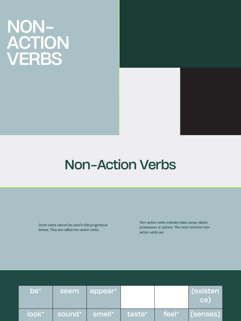 Non-Action Verbs - Presentation 20240722 142726 0000-3 | PDF