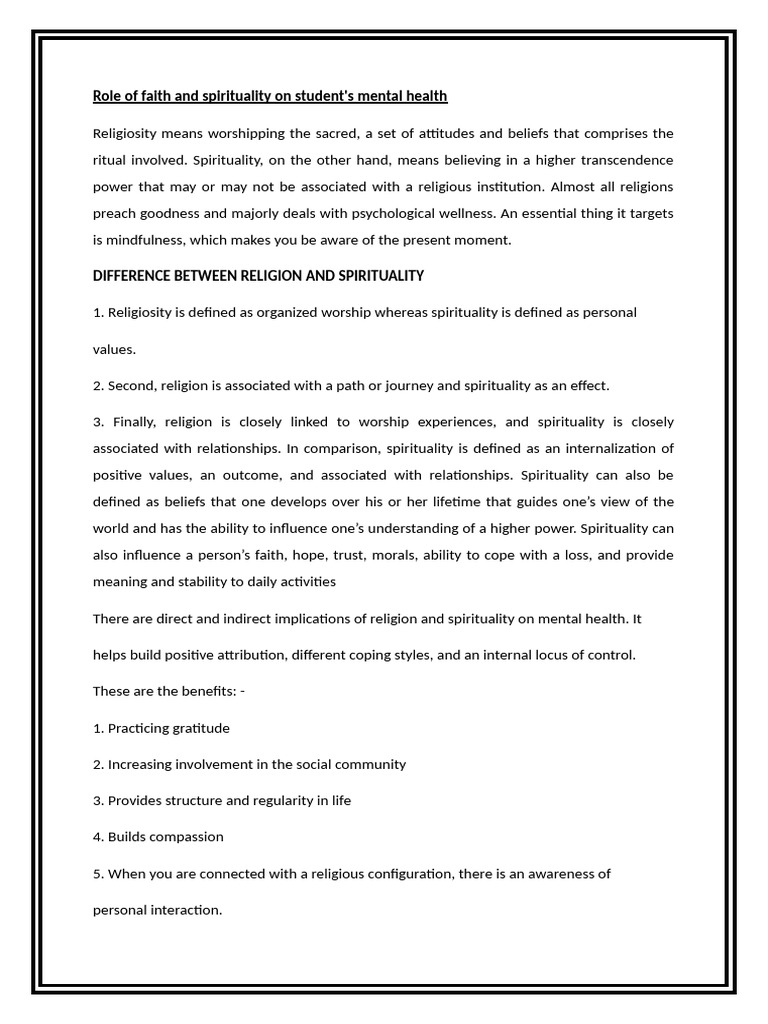 Impact of Faith on Student Mental Health | PDF | Spirituality | Mindfulness