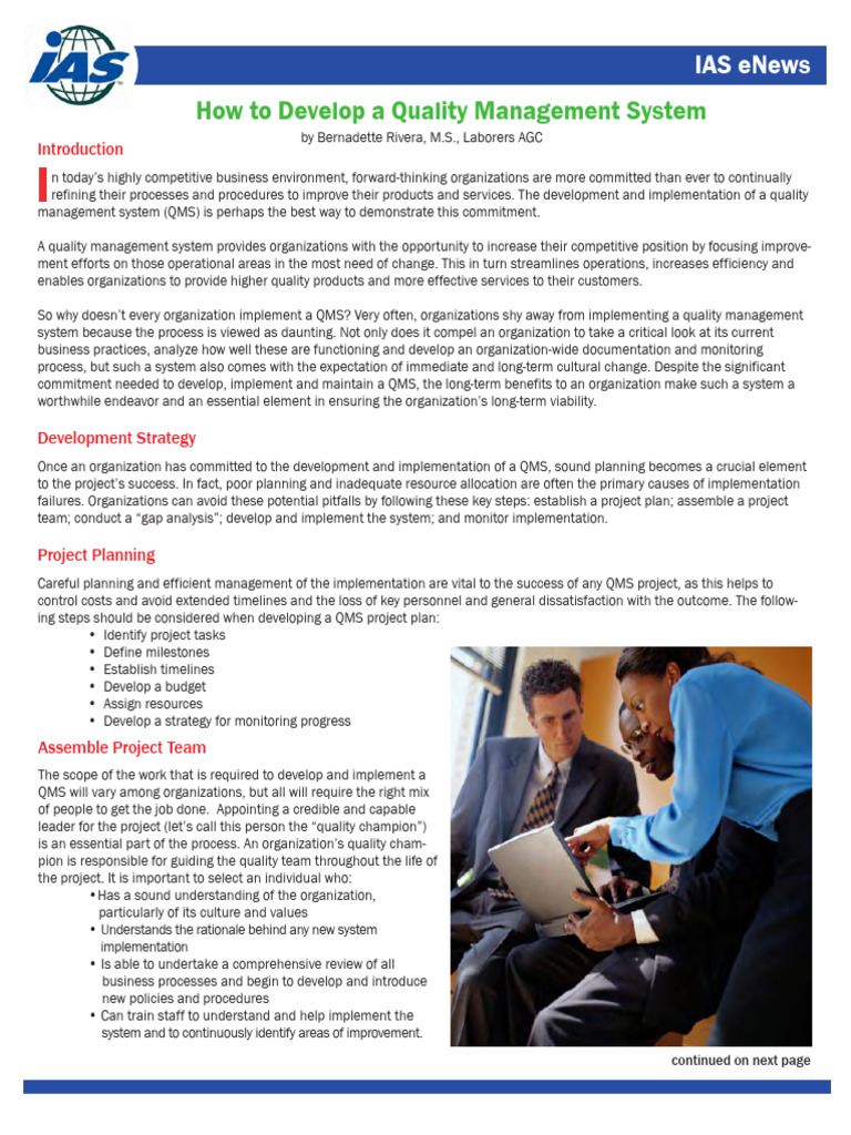 003-How-to-Develop-a-Quality-Management-System | PDF | Quality ...