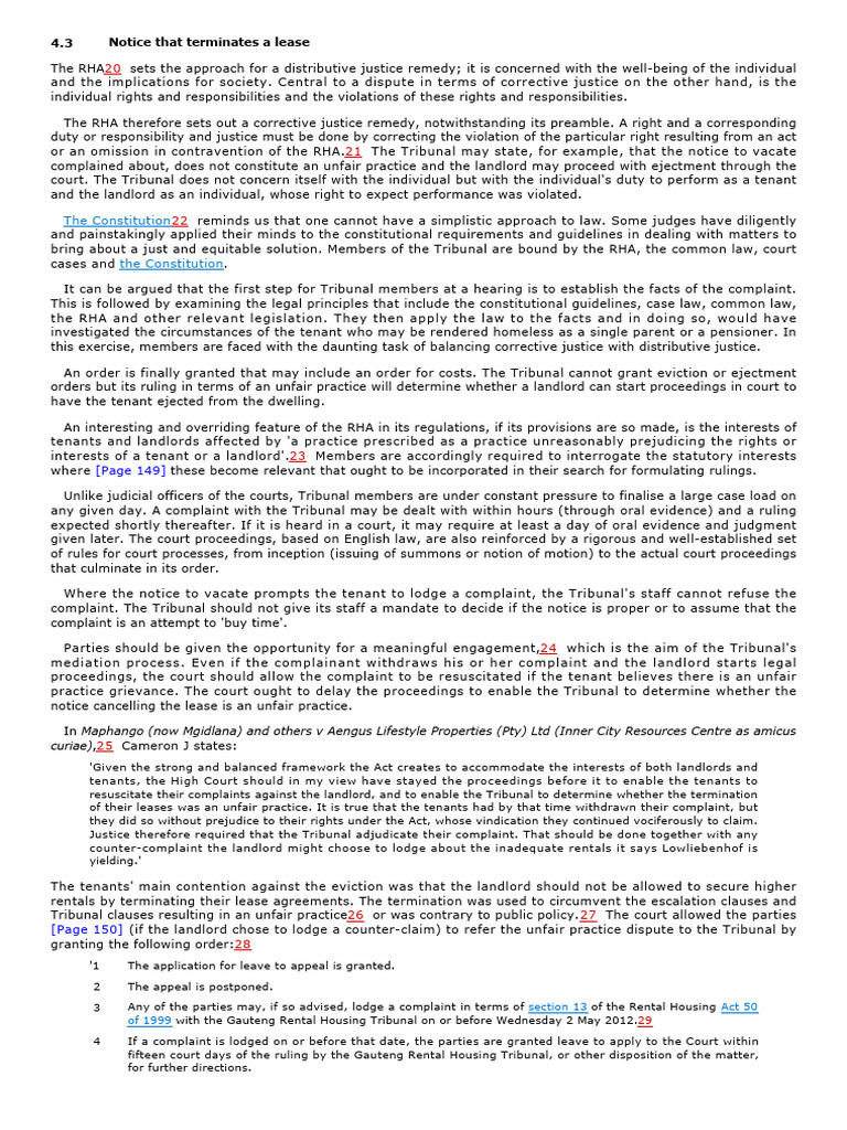 4.3 Notice That Terminates A Lease | PDF | Lease | Leasehold Estate