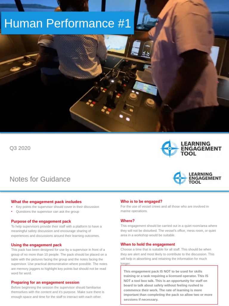 Human Performance Engagement Guide Q3 2020 | PDF | Human Factors And ...