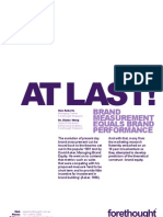 Forethought White Paper - at Last. Brand Measurement Equals