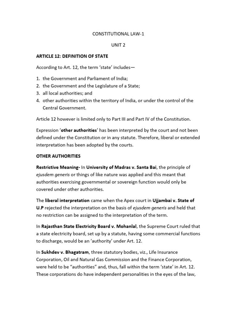 Understanding Article 12 & 13 of Indian Constitution | PDF | Justice ...