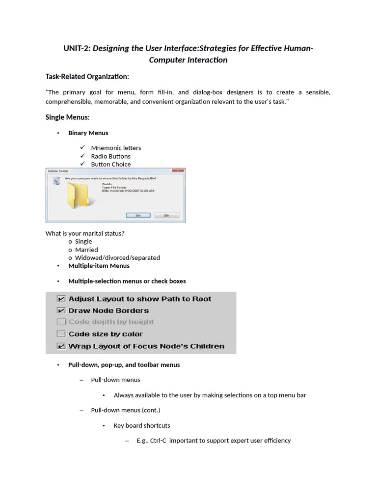 User Interface Design for HCI Strategies | PDF | Menu (Computing ...