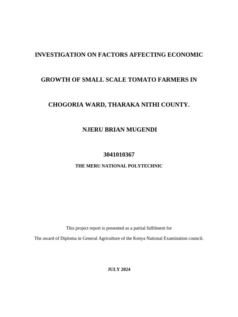 Factors Affecting Tomato Farmers' Growth | PDF | Agriculture ...