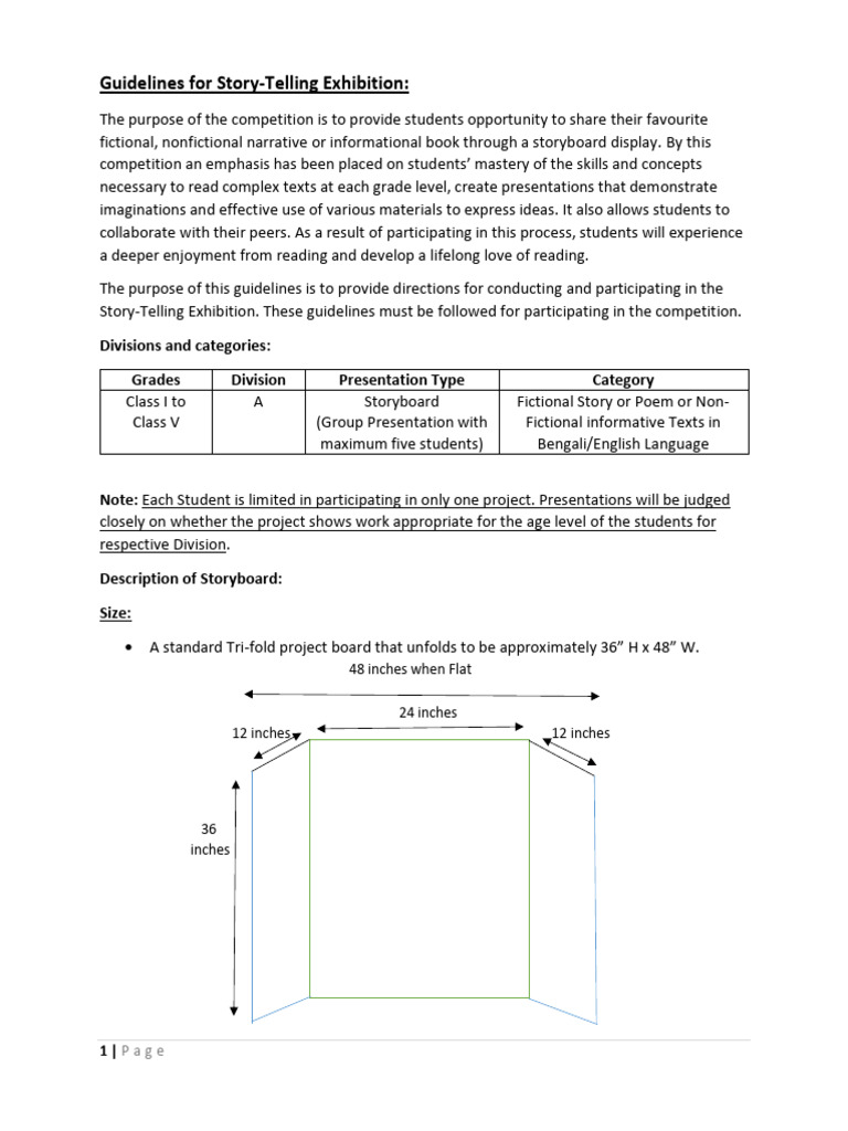 Guidelines For Story Telling Exhibition | PDF | Books | Cognition