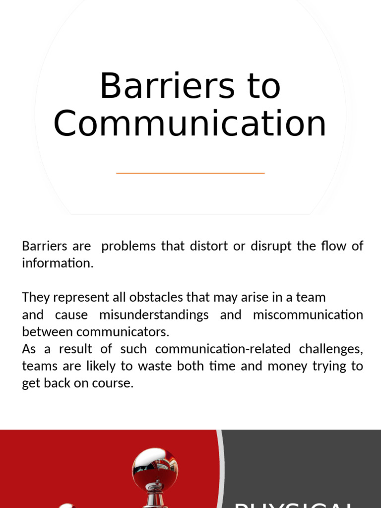 Barriers To Communication | PDF | Nonverbal Communication | Communication