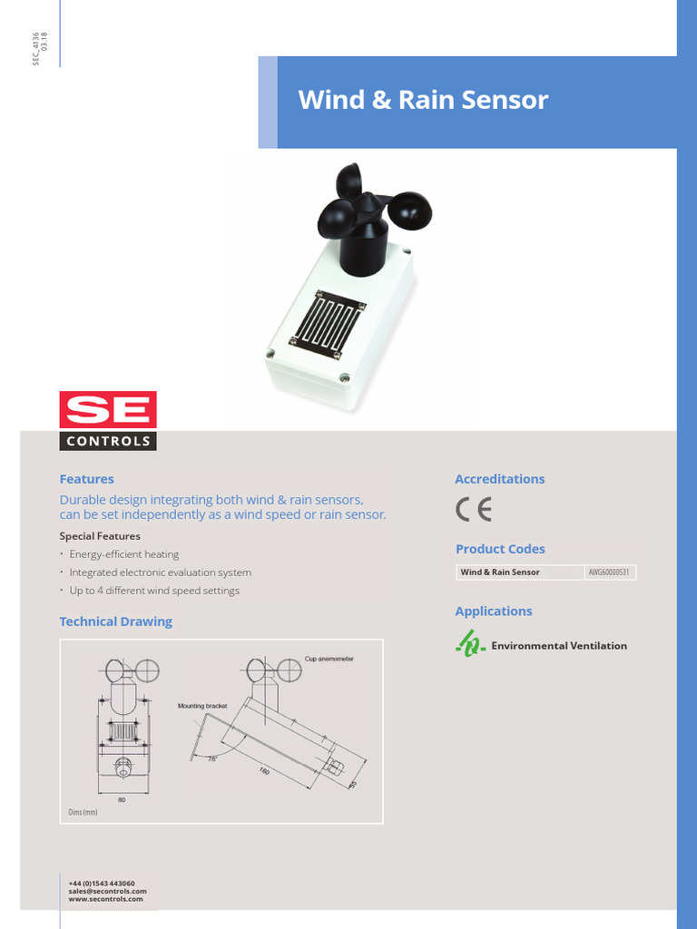 Wind & Rain Sensor Specifications | PDF
