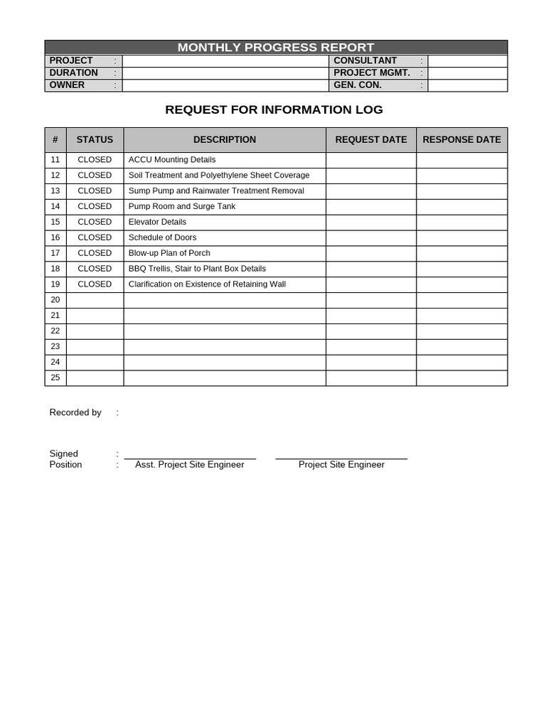 RFI Tracking | PDF