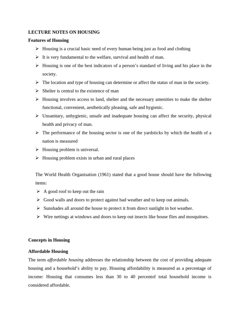 Key Concepts in Housing and Policy | PDF | Housing | Public Housing