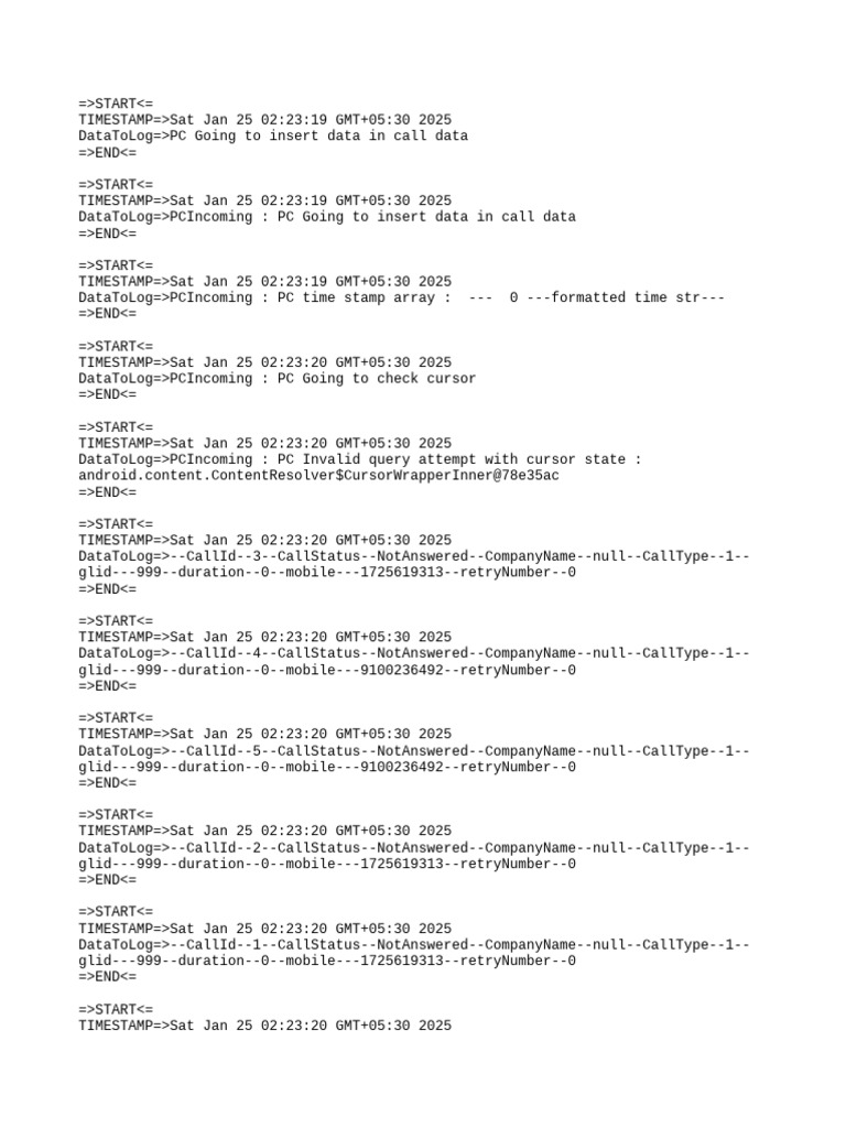 Call Data Logging and Status Updates | PDF | Information Technology ...