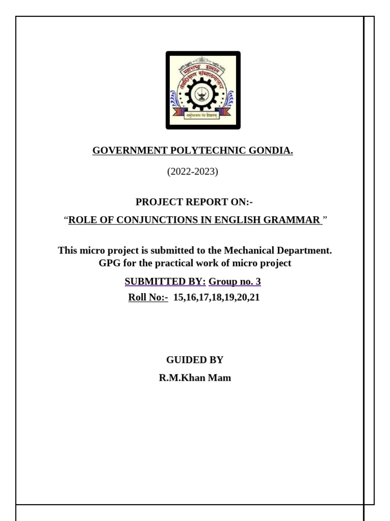 Rounak English MICRO-PROJECT Report GROUP 3 EE1I | PDF | Semantic Units ...