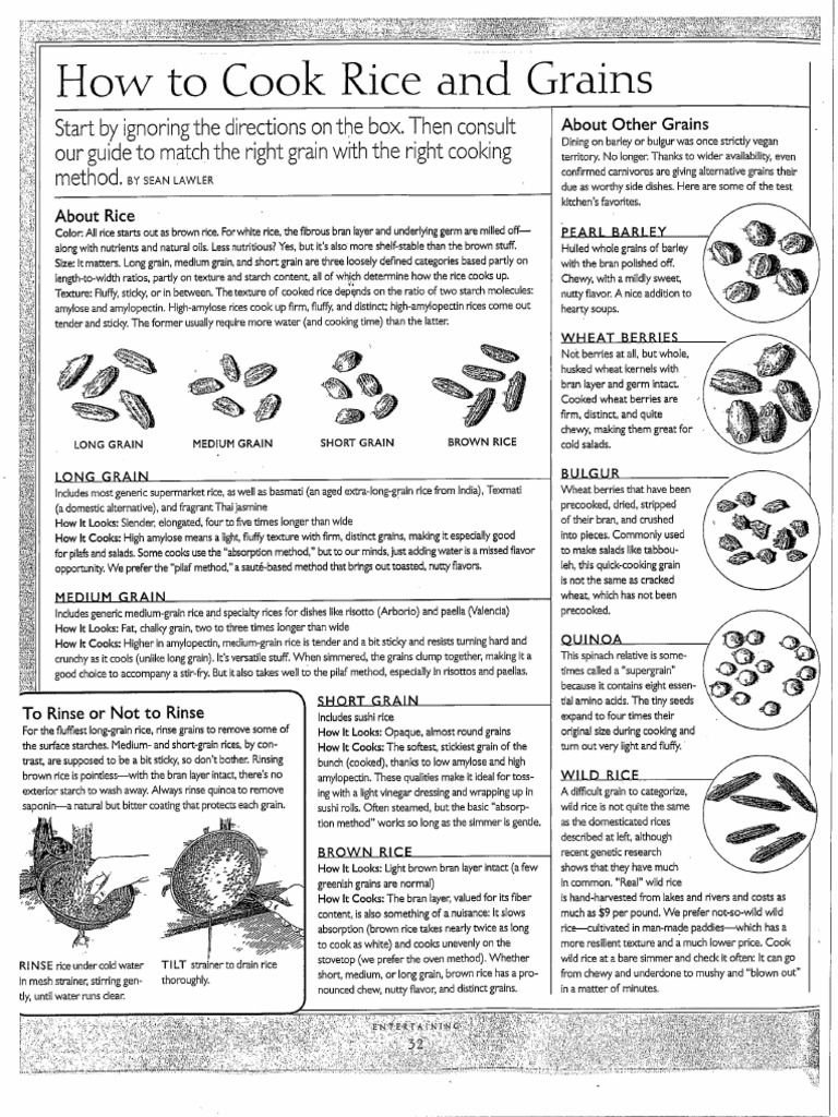 How To Cook Rice Grains | PDF