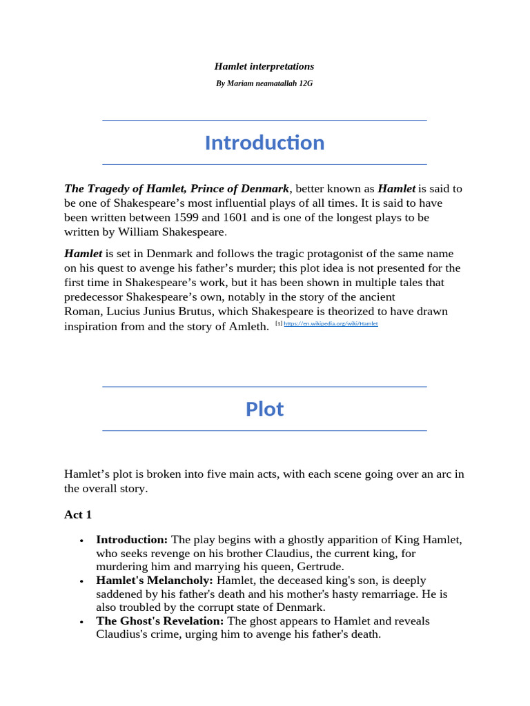 Hamlet: A Study of Interpretations | PDF | Hamlet
