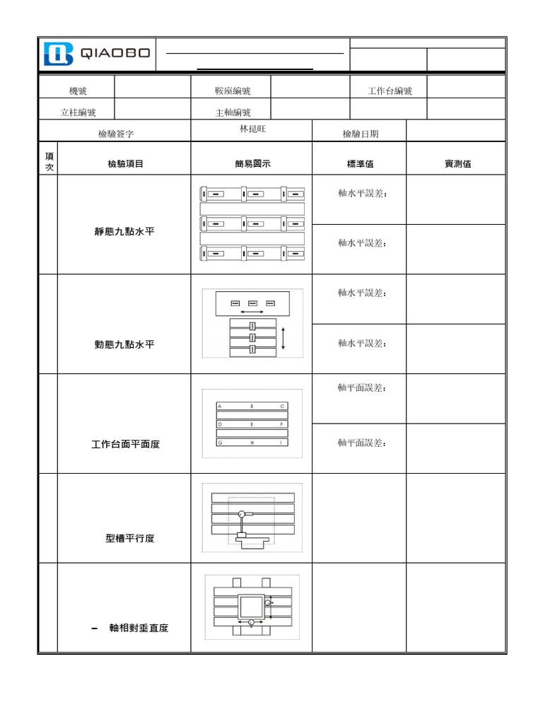 Machining Center Accuracy Test Results | PDF | Rotation | Perpendicular