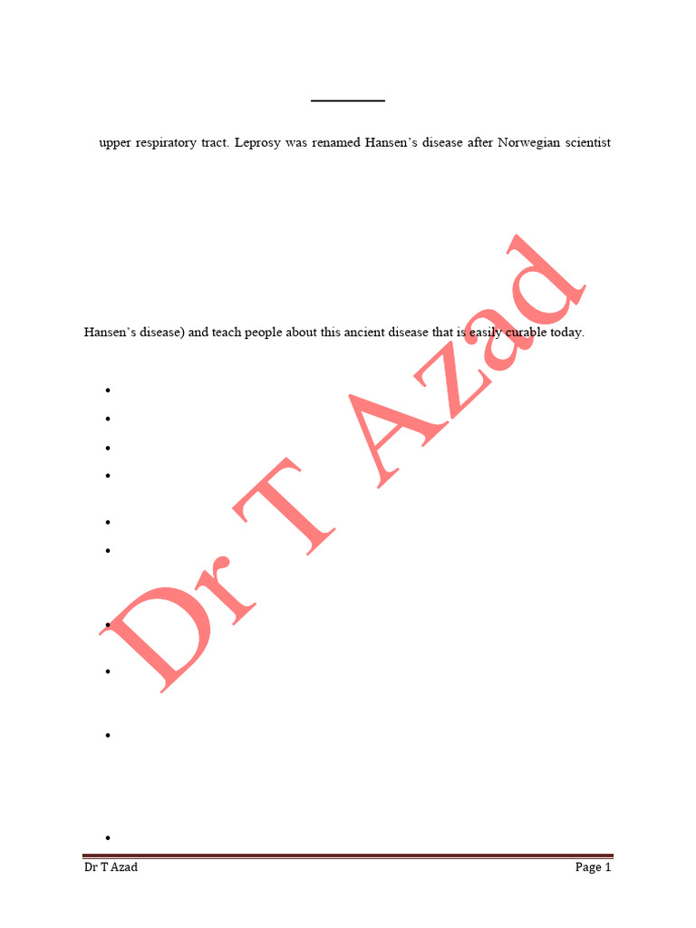Leprosy PDF Leprosy Clinical Medicine