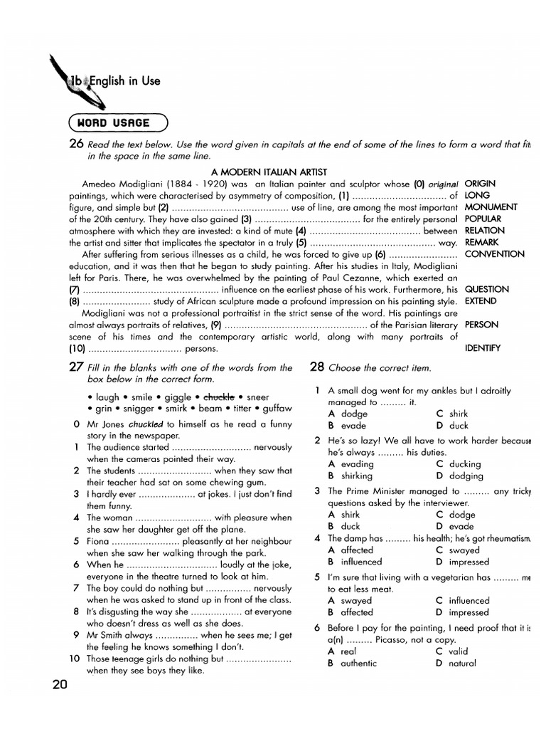 proficiency-grammar-word-usage-laugh-3-sentences-word-20-21-pdf