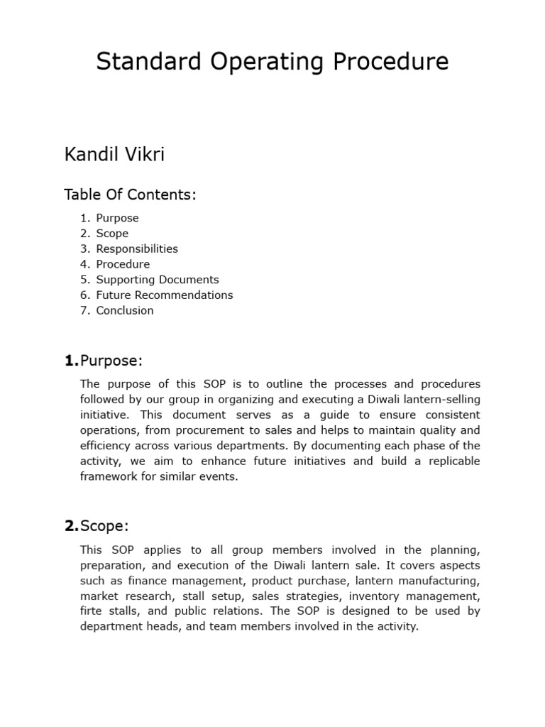 Diwali Lantern Sale SOP Guide | PDF | Inventory | Expense