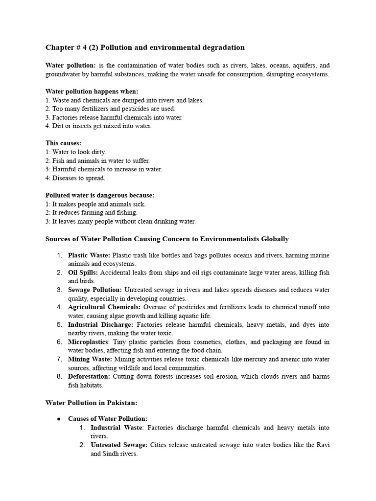 Water Pollution and Environmental Impact | PDF | Water Pollution | Waste